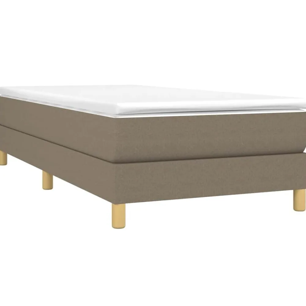 vidaXL Camas Y Accesorios-Estructura de cama con somier tela gris taupe 80x200 cm