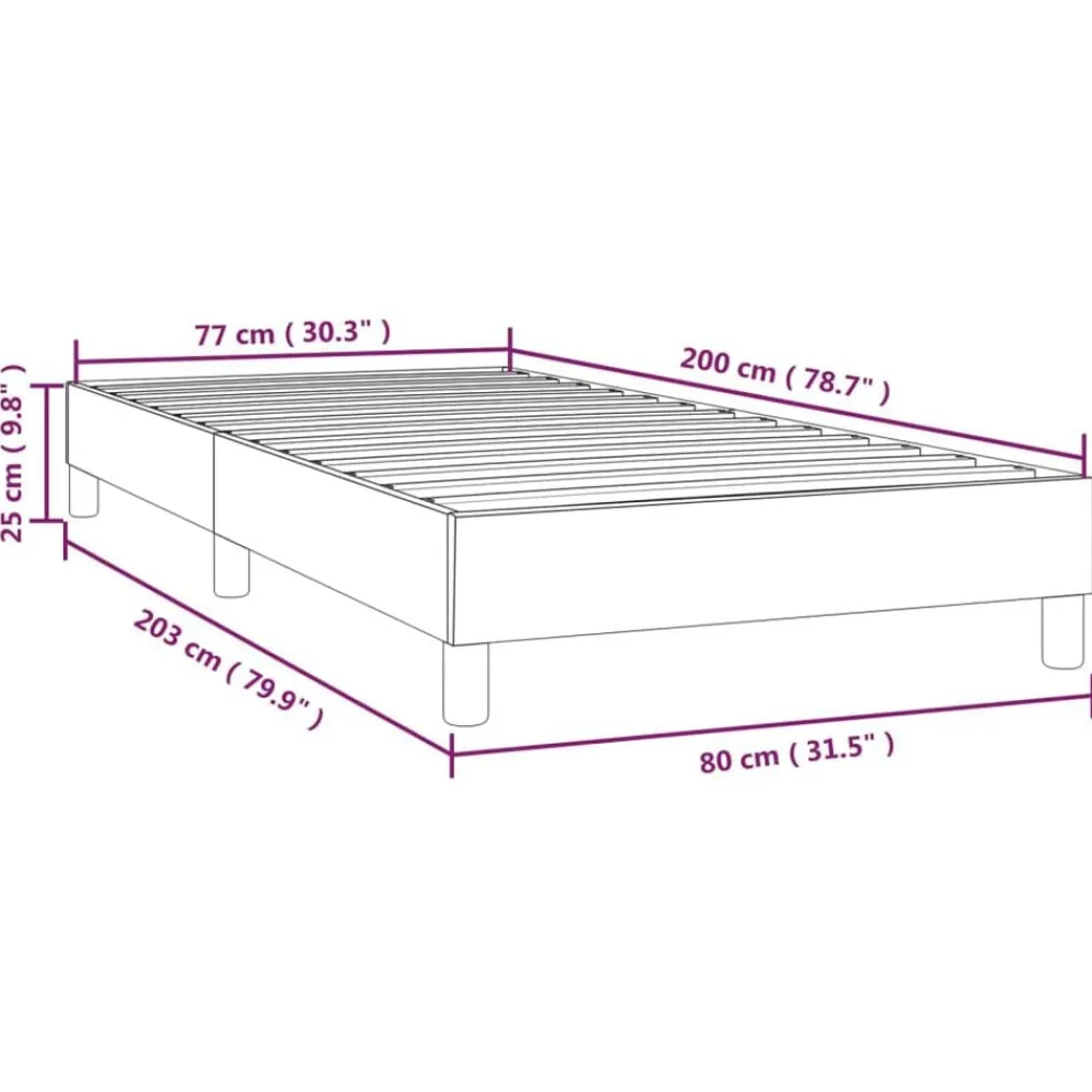 vidaXL Camas Y Accesorios-Estructura de cama con somier tela gris taupe 80x200 cm