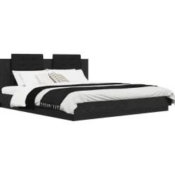 vidaXL Camas Y Accesorios-Estructura de cama con cabecero 200 x 200 cm