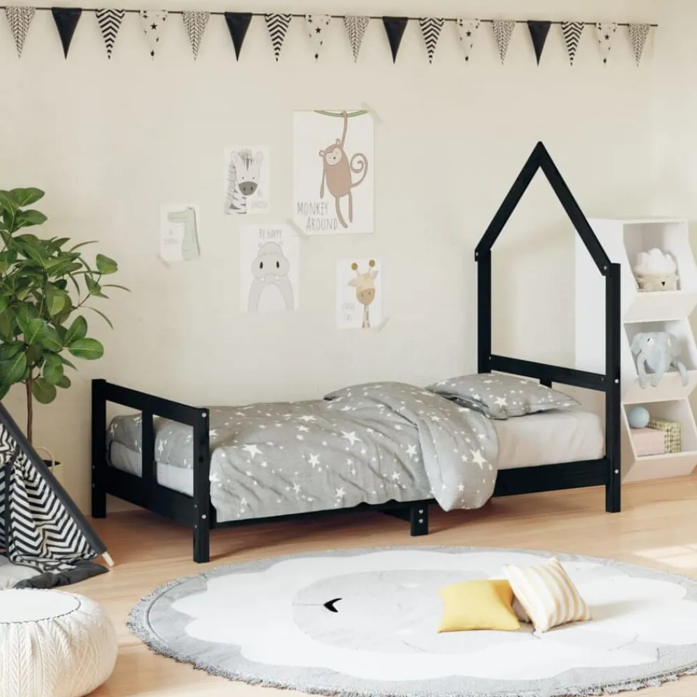 Niños vidaXL Mobiliario Para Bebés Y Niños Pequeños-Estructura de cama para niños madera de pino 80x160 cm