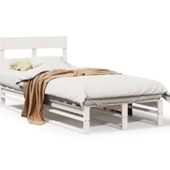 vidaXL Estructura de cama sin colchón madera de pino blanca 90x200 cm Blanco Best