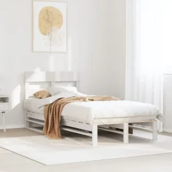 vidaXL Estructura de cama sin colchón madera de pino blanca 90x200 cm Blanco Best