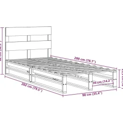 vidaXL Estructura de cama sin colchón madera de pino blanca 90x200 cm Blanco Best