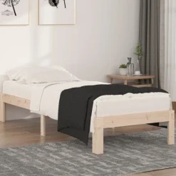 vidaXL Estructura de cama individual sin colchón 75x190 cm Natural Clearance