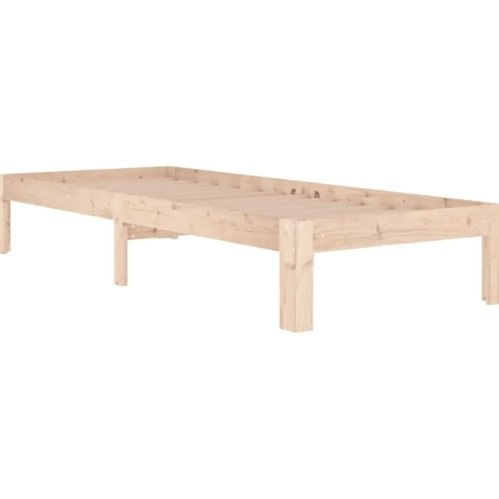 vidaXL Estructura de cama individual sin colchón 75x190 cm Natural Clearance