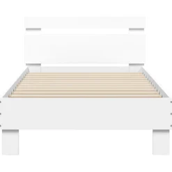 vidaXL Camas Y Accesorios-Estructura de cama con cabecero y luces LED 90x190 cm