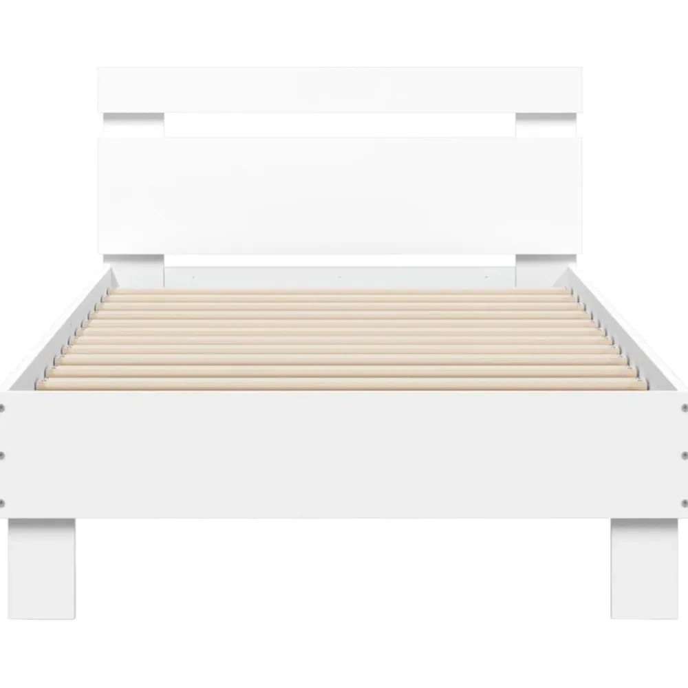 vidaXL Camas Y Accesorios-Estructura de cama con cabecero y luces LED 90x190 cm