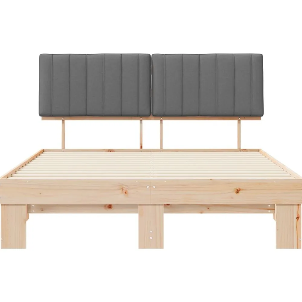 vidaXL Camas Y Accesorios-Estructura de Cama con Cabecera Tapizada Gris Claro