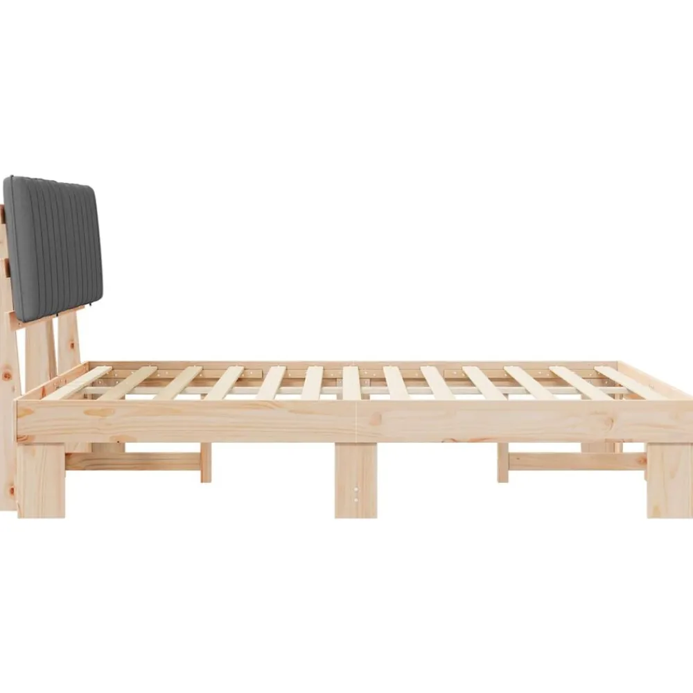 vidaXL Camas Y Accesorios-Estructura de Cama con Cabecera Tapizada Gris Claro