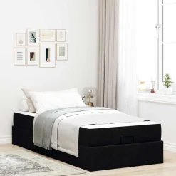 vidaXL Camas Y Accesorios-Estructura de cama con colchón 2 pcs tela