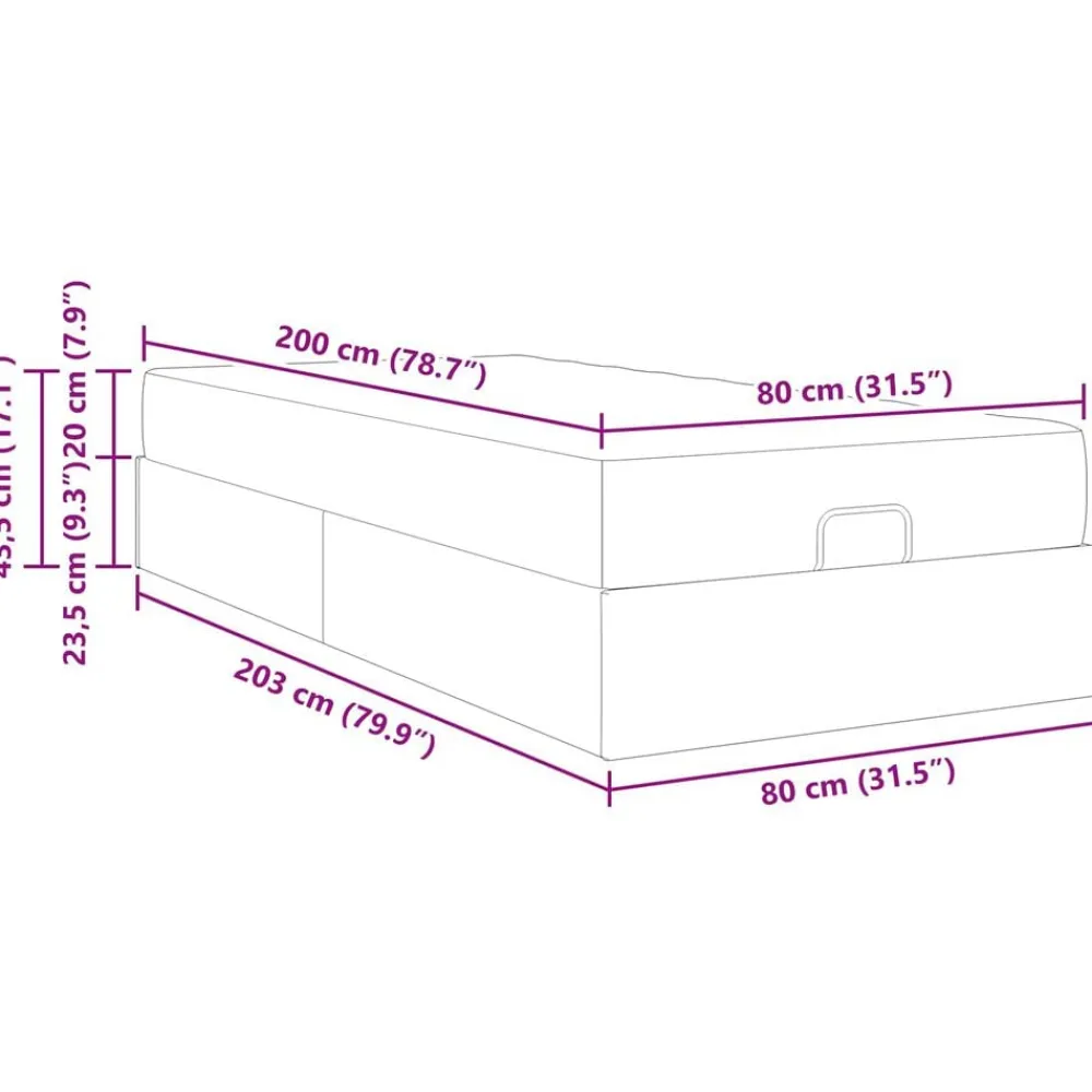 vidaXL Camas Y Accesorios-Estructura de cama con colchón 2 pcs tela