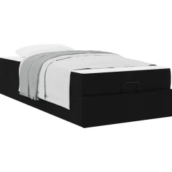 vidaXL Camas Y Accesorios-Estructura de cama con colchón 2 pcs tela