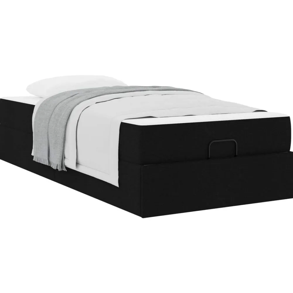 vidaXL Camas Y Accesorios-Estructura de cama con colchón 2 pcs tela