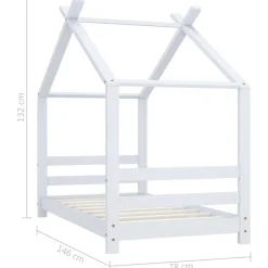 Niños vidaXL Mobiliario Para Bebés Y Niños Pequeños-Estructura de cama infantil madera maciza pino 70x140 cm
