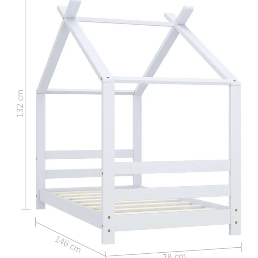 Niños vidaXL Mobiliario Para Bebés Y Niños Pequeños-Estructura de cama infantil madera maciza pino 70x140 cm