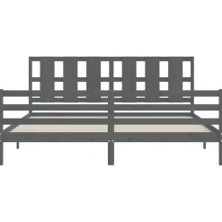 vidaXL Camas Y Accesorios-Estructura de cama con cabecero madera maciza 200x200 cm