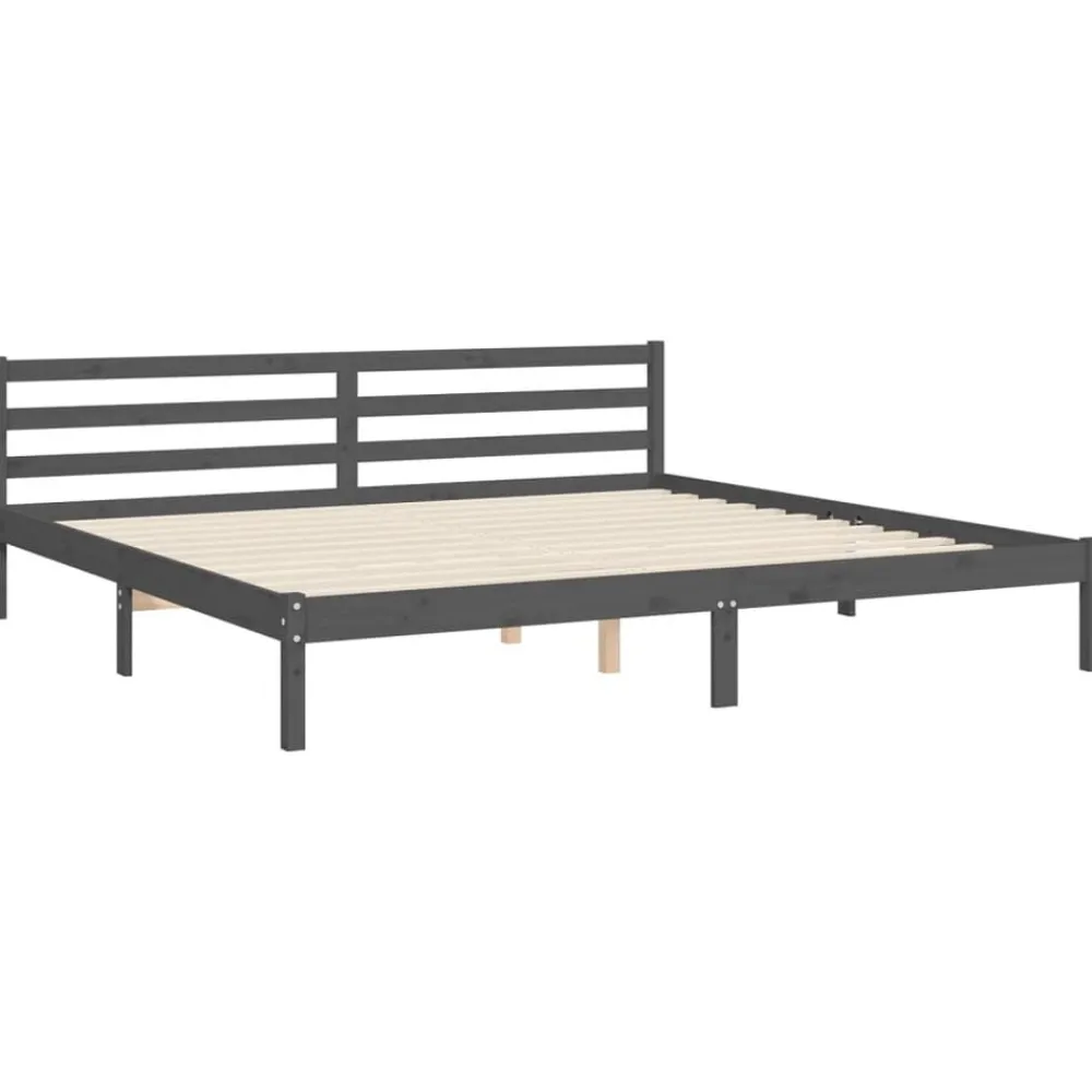 vidaXL Camas Y Accesorios-Estructura de cama con cabecero madera maciza 200x200 cm