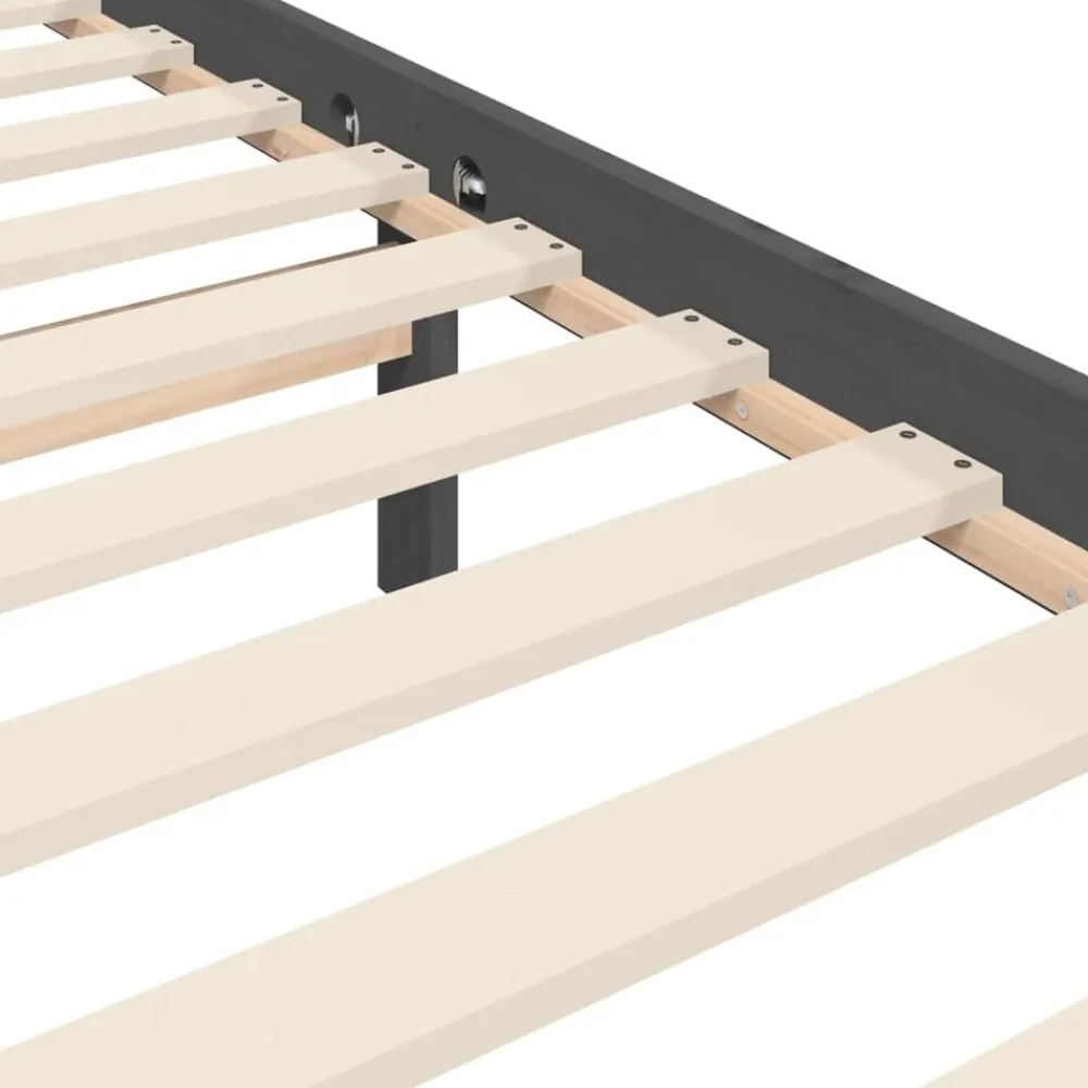 vidaXL Camas Y Accesorios-Estructura de cama con cabecero madera maciza 200x200 cm