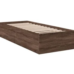 vidaXL Camas Y Accesorios-Estructura de cama sin colchón madera marrón roble 75x190 cm