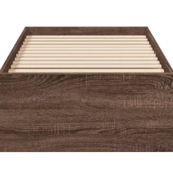 vidaXL Camas Y Accesorios-Estructura de cama sin colchón madera marrón roble 75x190 cm
