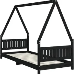 Niños vidaXL Mobiliario Para Bebés Y Niños Pequeños-Estructura de cama para niños madera de pino 80x200 cm