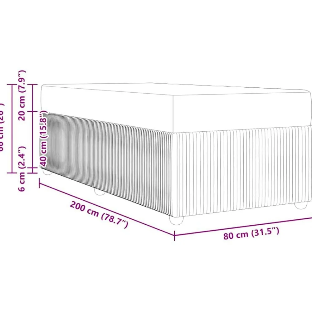vidaXL Camas Y Accesorios-Estructura de cama con colchón 80 x 200 cm tela