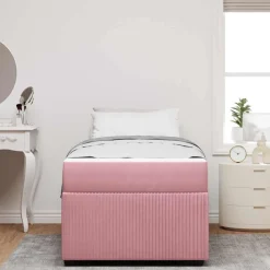 vidaXL Camas Y Accesorios-Estructura de cama con colchón 80 x 200 cm tela