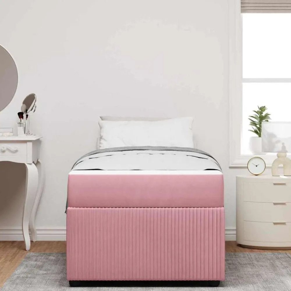 vidaXL Camas Y Accesorios-Estructura de cama con colchón 80 x 200 cm tela