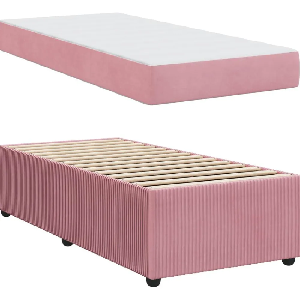 vidaXL Camas Y Accesorios-Estructura de cama con colchón 80 x 200 cm tela