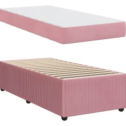 vidaXL Camas Y Accesorios-Estructura de cama con colchón 80 x 200 cm tela