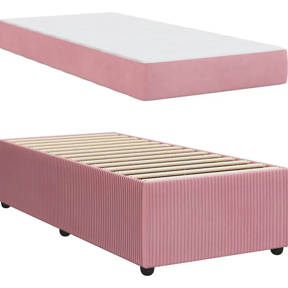 vidaXL Camas Y Accesorios-Estructura de cama con colchón 80 x 200 cm tela