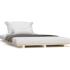vidaXL Camas Y Accesorios-Estructura de cama madera maciza de pino 100x200 cm