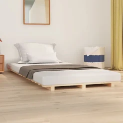 vidaXL Camas Y Accesorios-Estructura de cama madera maciza de pino 100x200 cm