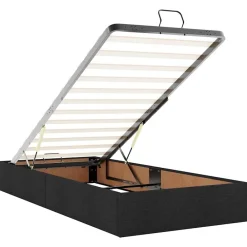 vidaXL Camas Y Accesorios-Estructura de cama otomana con colchón tela negra 80x200cm