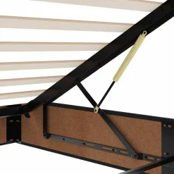vidaXL Camas Y Accesorios-Estructura de cama otomana con colchón tela negra 80x200cm