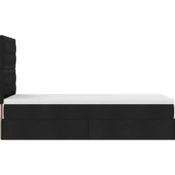 vidaXL Camas Y Accesorios-Estructura de cama otomana con colchón tela negra 80x200cm