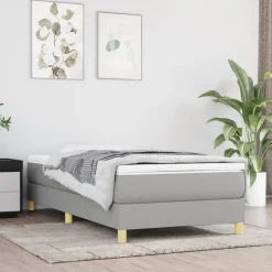 vidaXL Camas Y Accesorios-Estructura de cama con somier tela 80x200 cm