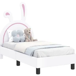 vidaXL Estructura de cama para niños pequeños con cabecera 70 x 140 cm White Outlet