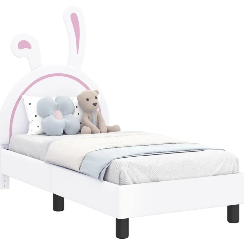 vidaXL Estructura de cama para niños pequeños con cabecera 70 x 140 cm White Outlet