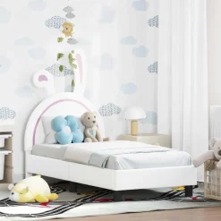 vidaXL Estructura de cama para niños pequeños con cabecera 70 x 140 cm White Outlet