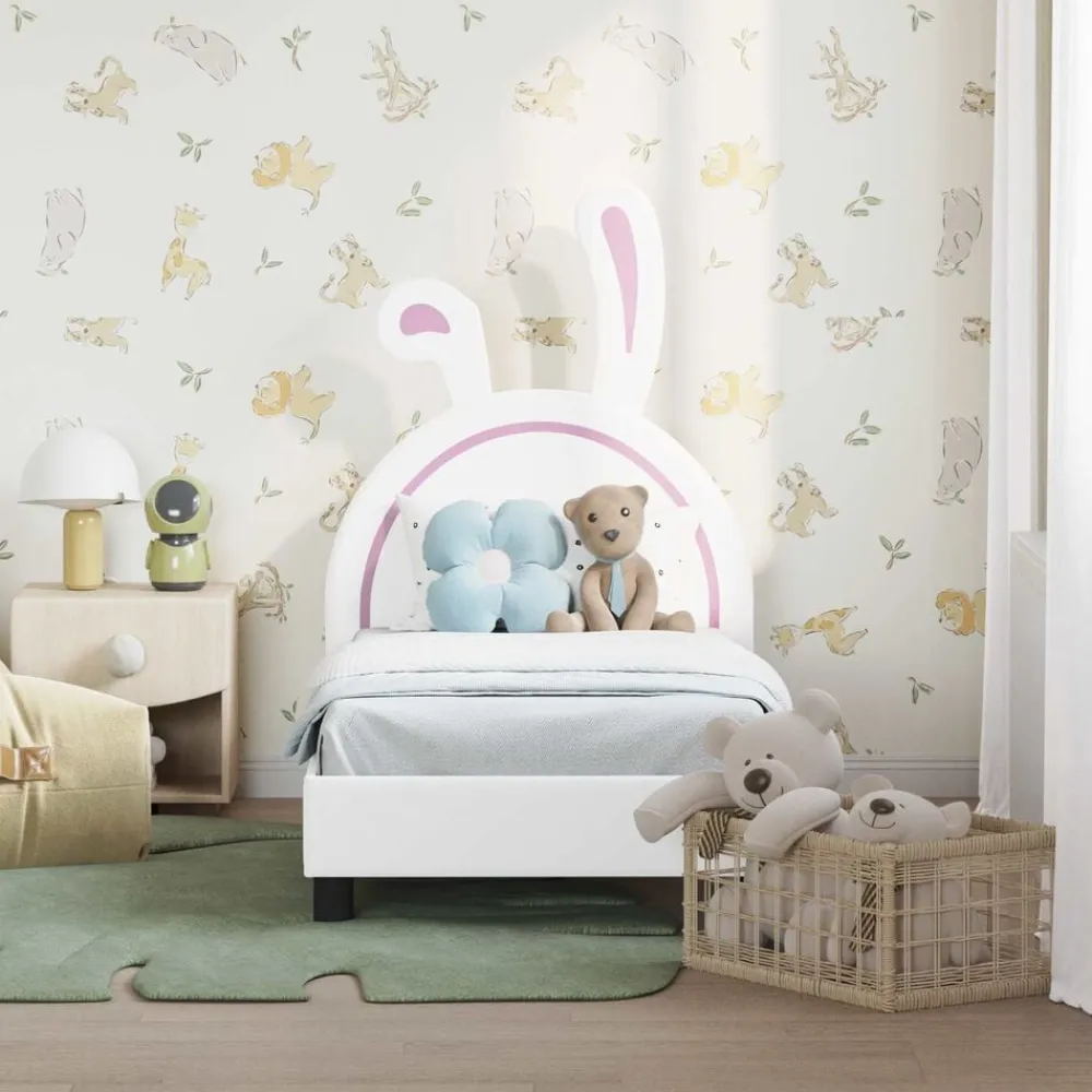 vidaXL Estructura de cama para niños pequeños con cabecera 70 x 140 cm White Outlet