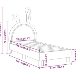 vidaXL Estructura de cama para niños pequeños con cabecera 70 x 140 cm White Outlet