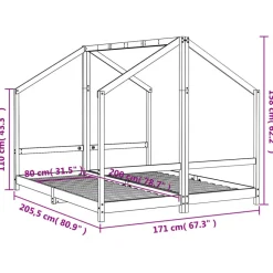 Niños vidaXL Mobiliario Para Bebés Y Niños Pequeños-Estructura de cama para niños madera pino 2x(80x200) cm