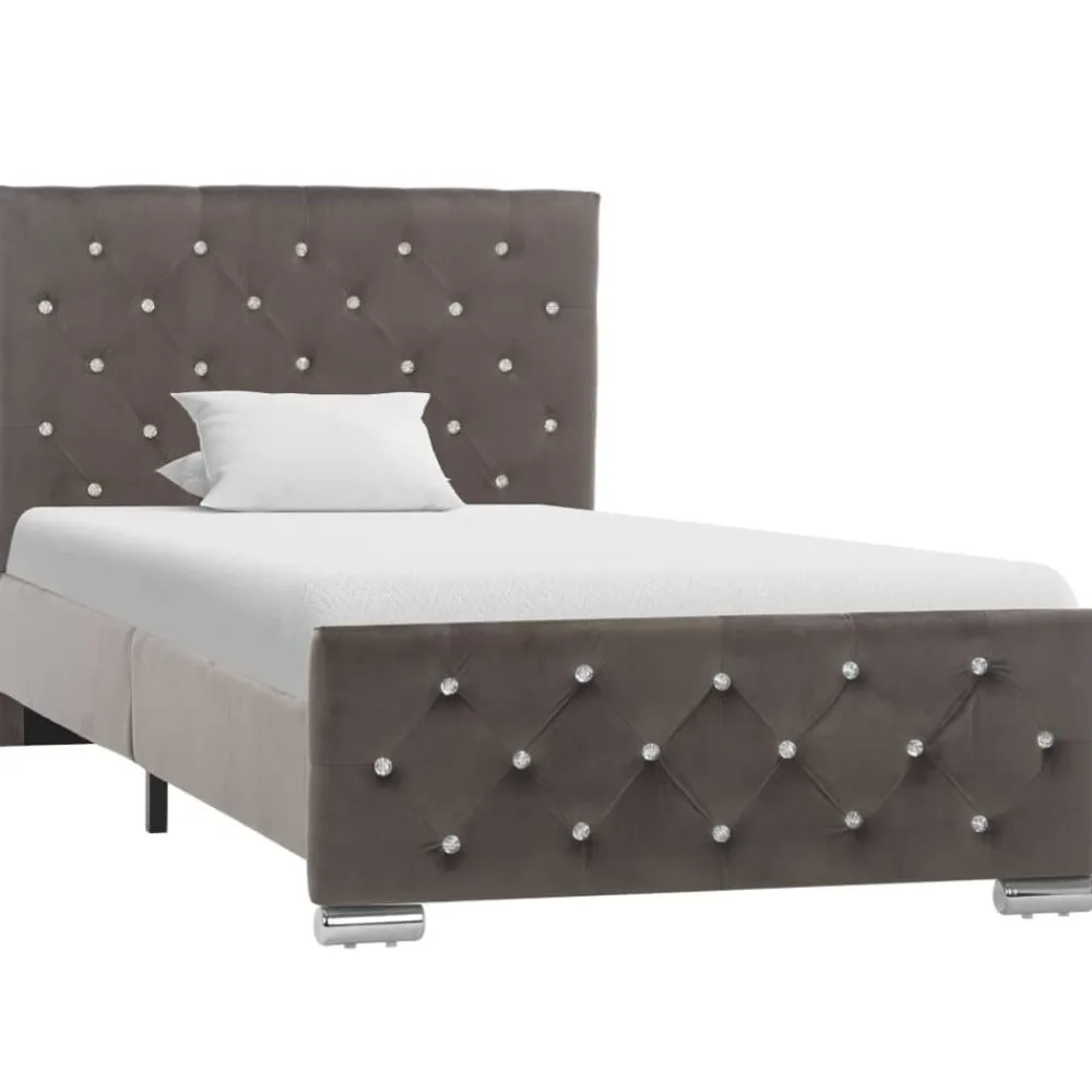 vidaXL Estructura de cama sin colchón terciopelo 90x200 cm Gris Best