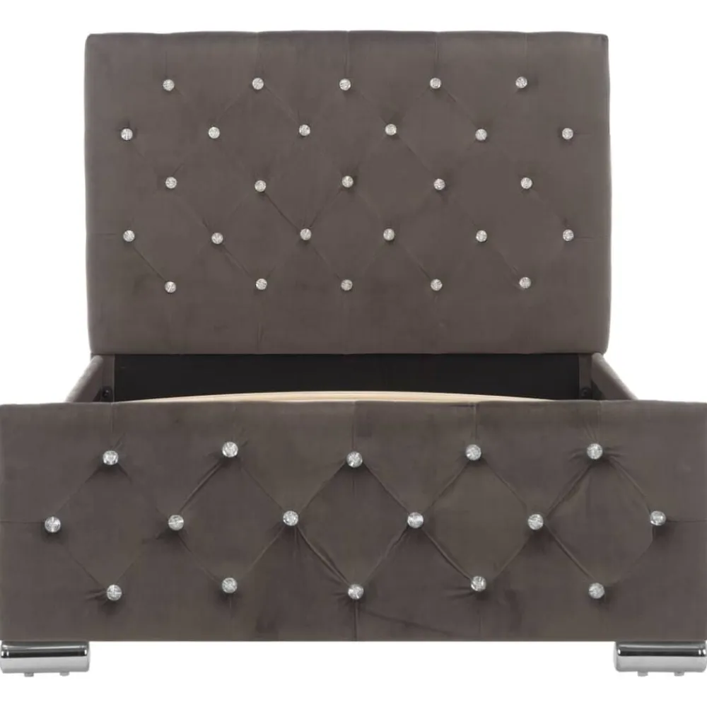 vidaXL Estructura de cama sin colchón terciopelo 90x200 cm Gris Best