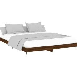 vidaXL Camas Y Accesorios-Estructura de cama sin colchón roble marrón 200x200 cm