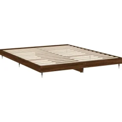 vidaXL Camas Y Accesorios-Estructura de cama sin colchón roble marrón 200x200 cm