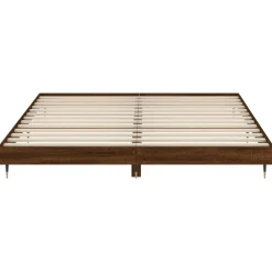 vidaXL Camas Y Accesorios-Estructura de cama sin colchón roble marrón 200x200 cm