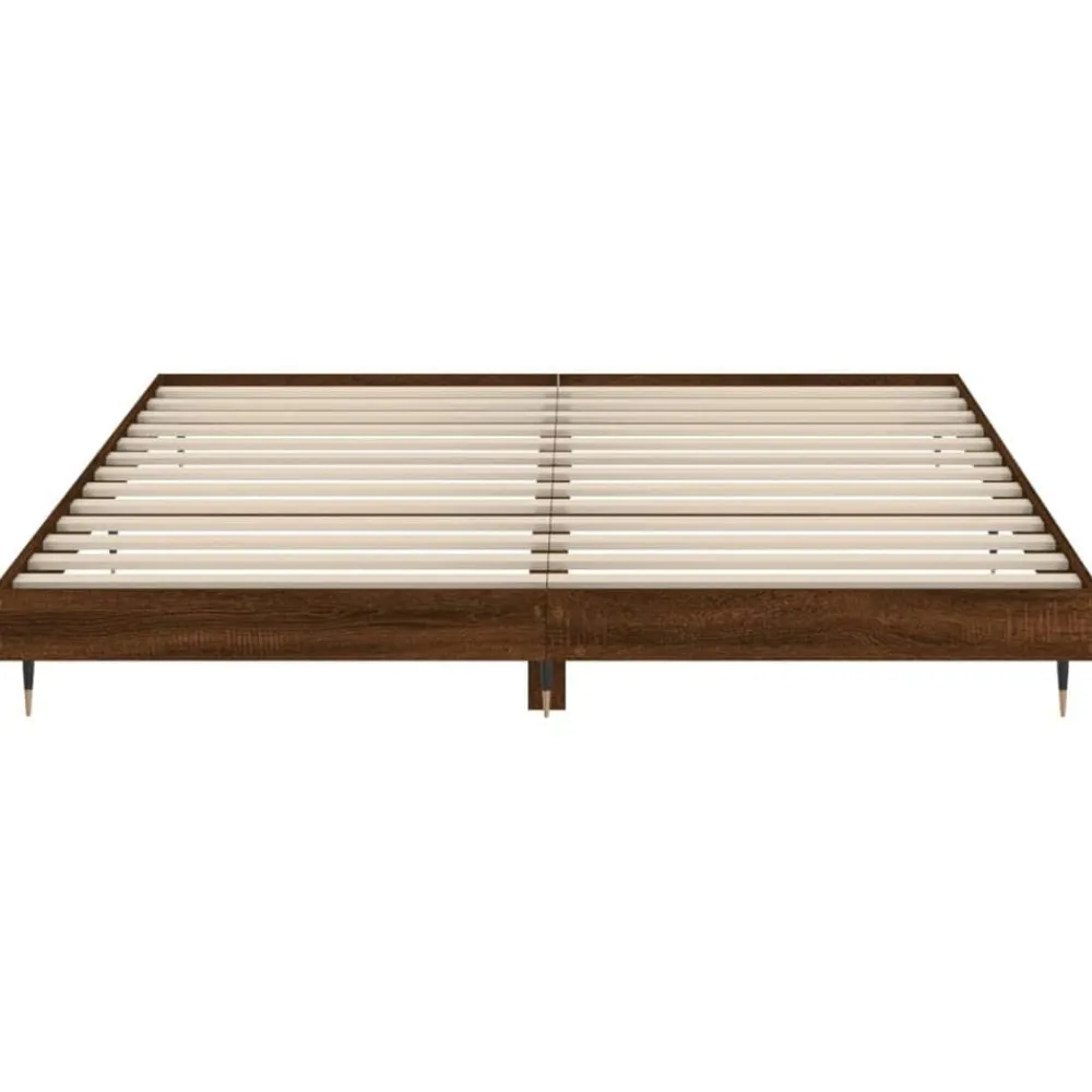 vidaXL Camas Y Accesorios-Estructura de cama sin colchón roble marrón 200x200 cm