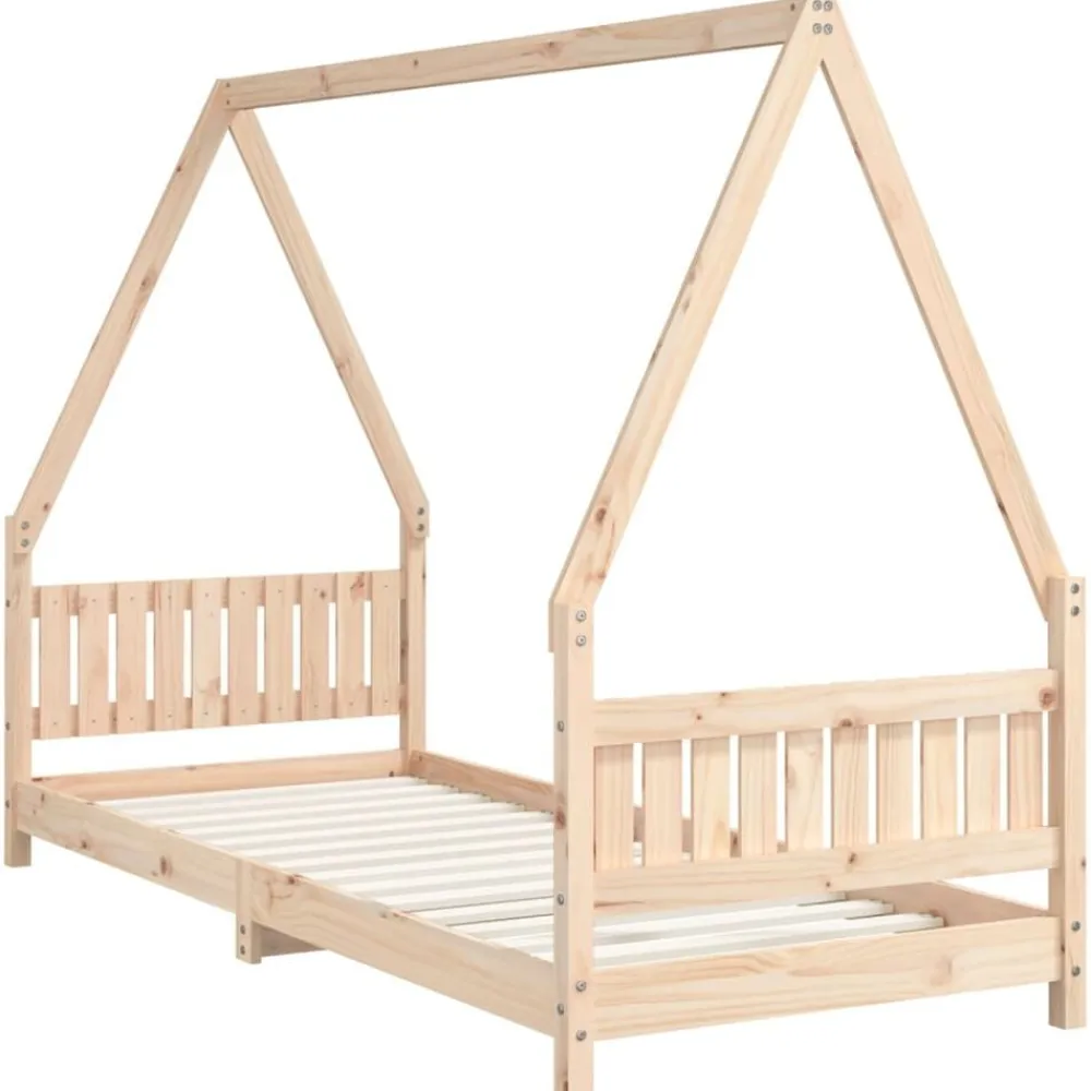 vidaXL Estructura de cama para niños madera maciza de pino 80x200 cm Natural Best